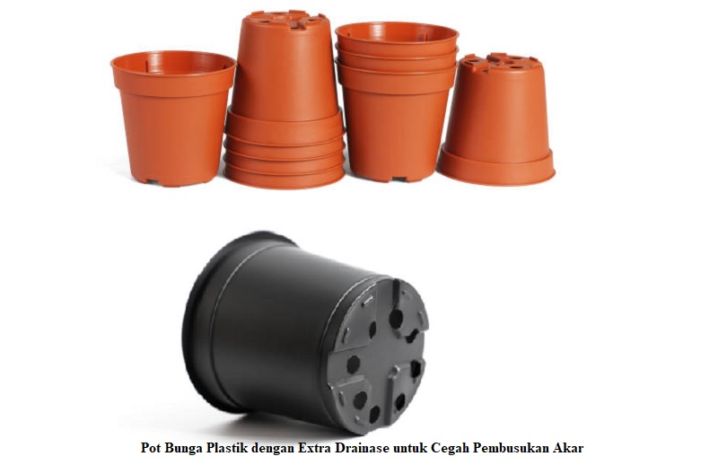 Pot Bunga Plastik dengan Extra Drainase untuk Cegah Pembusukan Akar